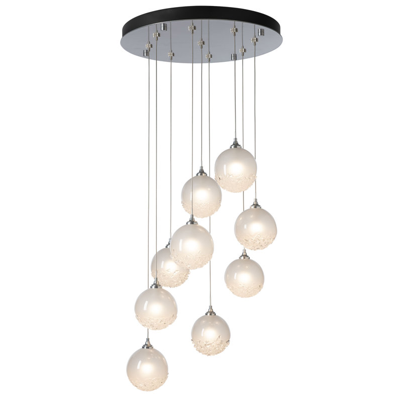 Fritz 9 - Light Cluster Globe Pendant, 130" H x 20.5" W x 20.5" D, Sterling