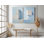 Reproduction d'art géométrique abstraite sur toile - ensemble d'art mural bleu beige - décor architectural minimaliste pour le salon ou le bureau - reproduction d'art, 2 pièces