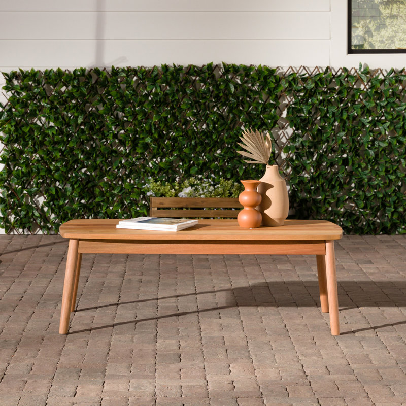 Table basse contemporaine en bois d'eucalyptus - Naturel