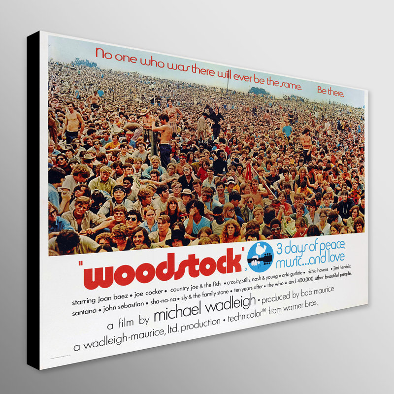 Woodstock Crowd Music Festival Wall Art - Canvas Framed Print, 43" H x 63" W