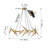 41" Modern Gold Branch Chandelier with Frosted Tubes & Black Cords, Adjustable Height Pendant Light Fixture for Dining Room, Living Room & Kitchen Island (Bulbs Not Included)
