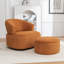 Chaise pivotante rembourrée en polyester avec repose-pieds-561283664