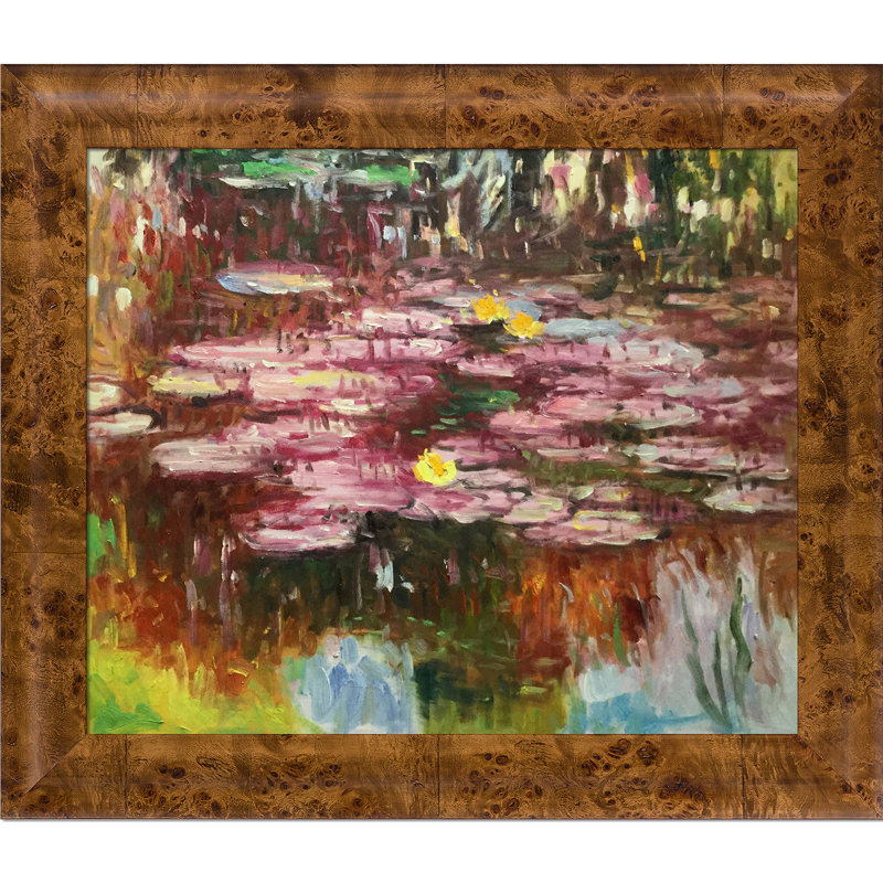 «Water Lilies» par Claude Monet - Reproduction d'art sur toile encadrée, H 25,75 po x l 29,75 po x P 2 po