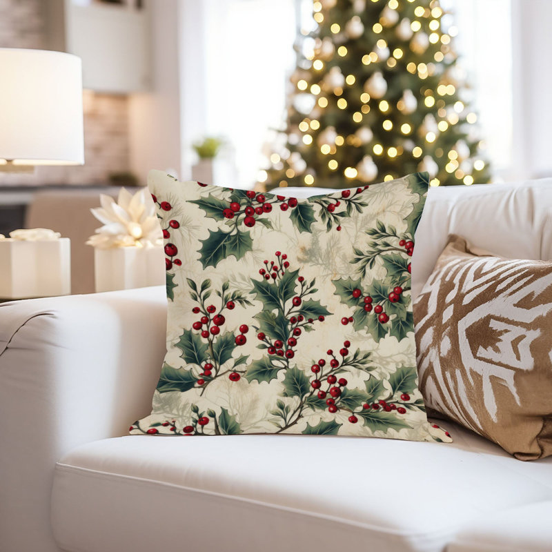 Floral Pillow Cover, 16"H x 16"W