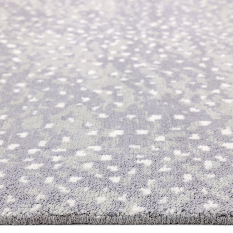 Arash Hand Knotted Abstract Area Rug in Gray/White, Rectangle 5' x 8'