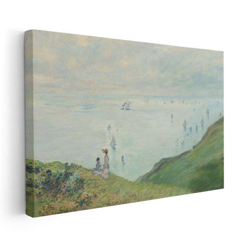 Falaises à Pourville, 1882 - reproduction d'art sur toile, H 20 po x l 30 po