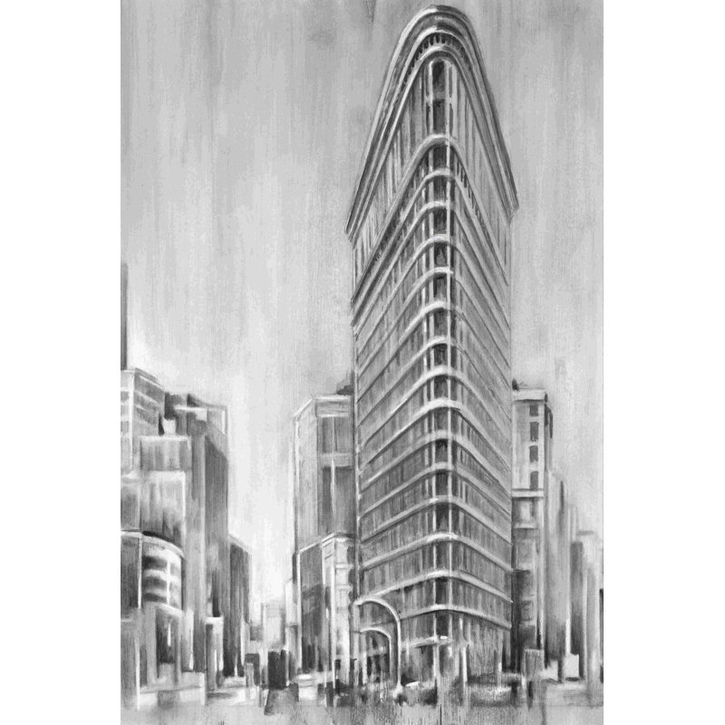 Paysage urbain Art déco II, H 18 po x l 12 po