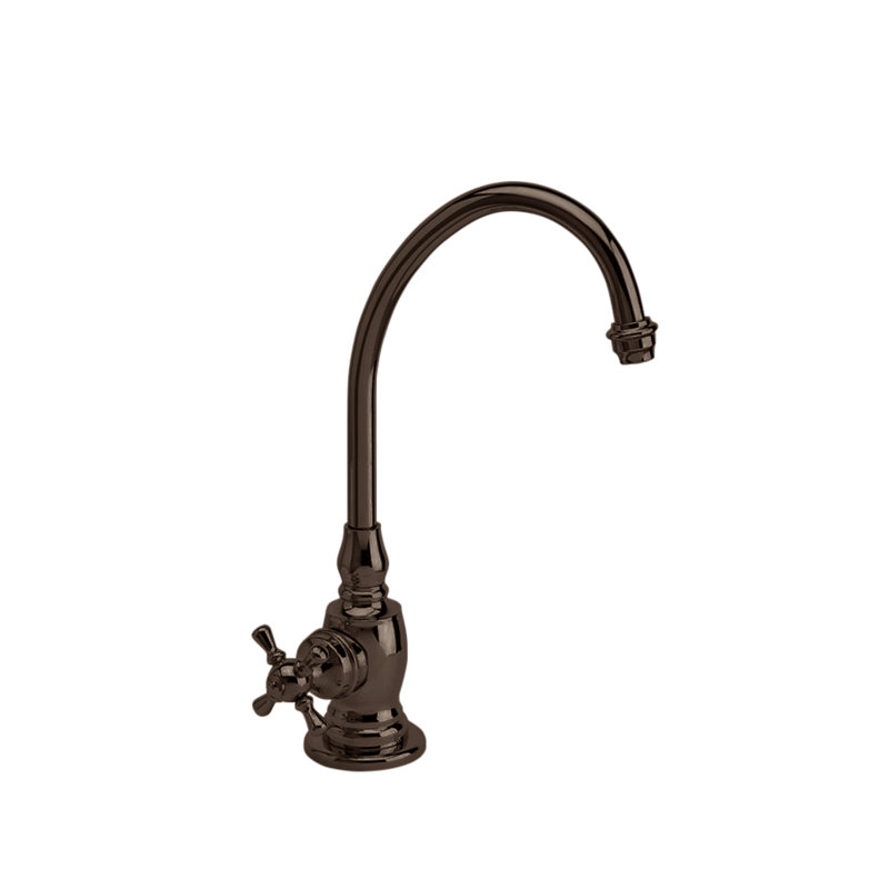 Hampton Cold Only Filtration Faucet - Lever Handle, Polished Copper, Knob/Cross handle