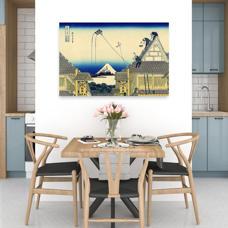 Impression d'art mural côtier sur la rue Suruga à Edo, 32" H x 48" W