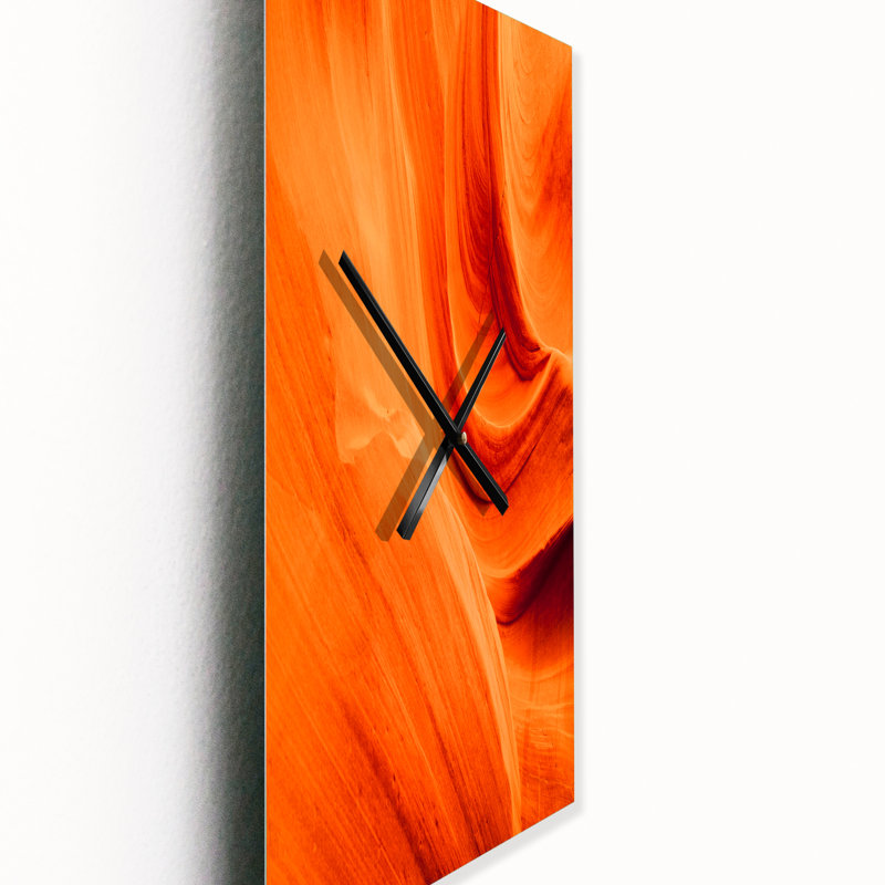 Orange Upper Antelope Canyon - Modern Wall Clock, Large