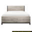 Lit gris attrayant et grand lit en bois