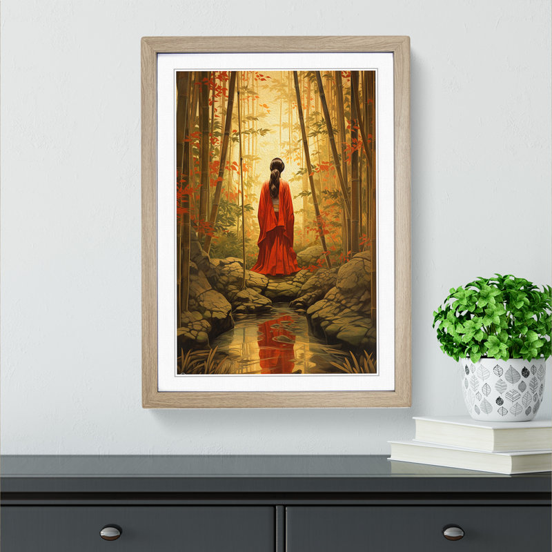 Single Picture Frame Print on Wood, 64cm H x 46cm W, Oak Framed