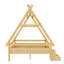 Structure de lit double en bois massif avec escalier - Lit simple à profil bas, conception amusante pour enfants, finition naturelle-2146224409-2146224410