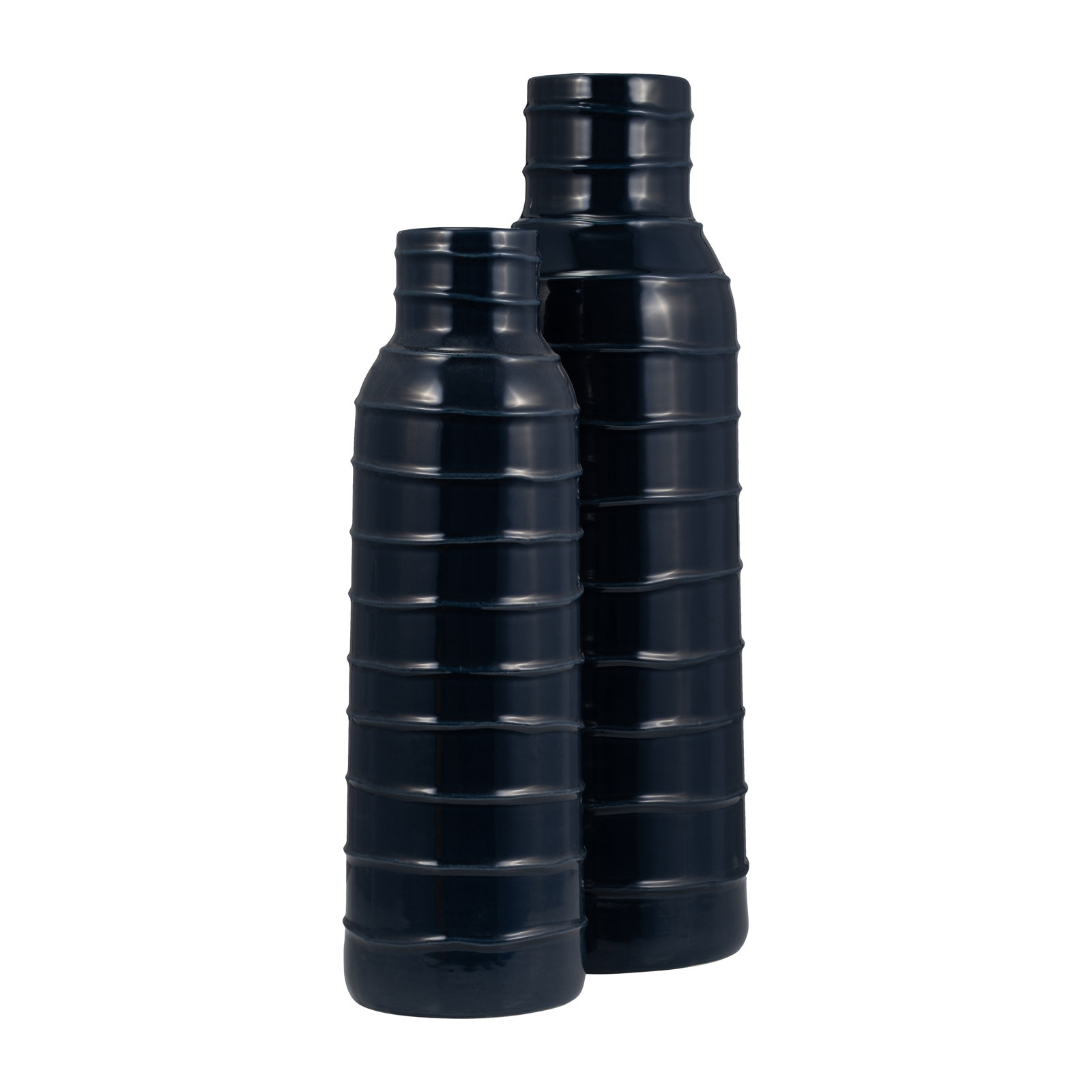 Rachael Ceramic Table Vase, 20" H x 7" W x 7" D, Navy