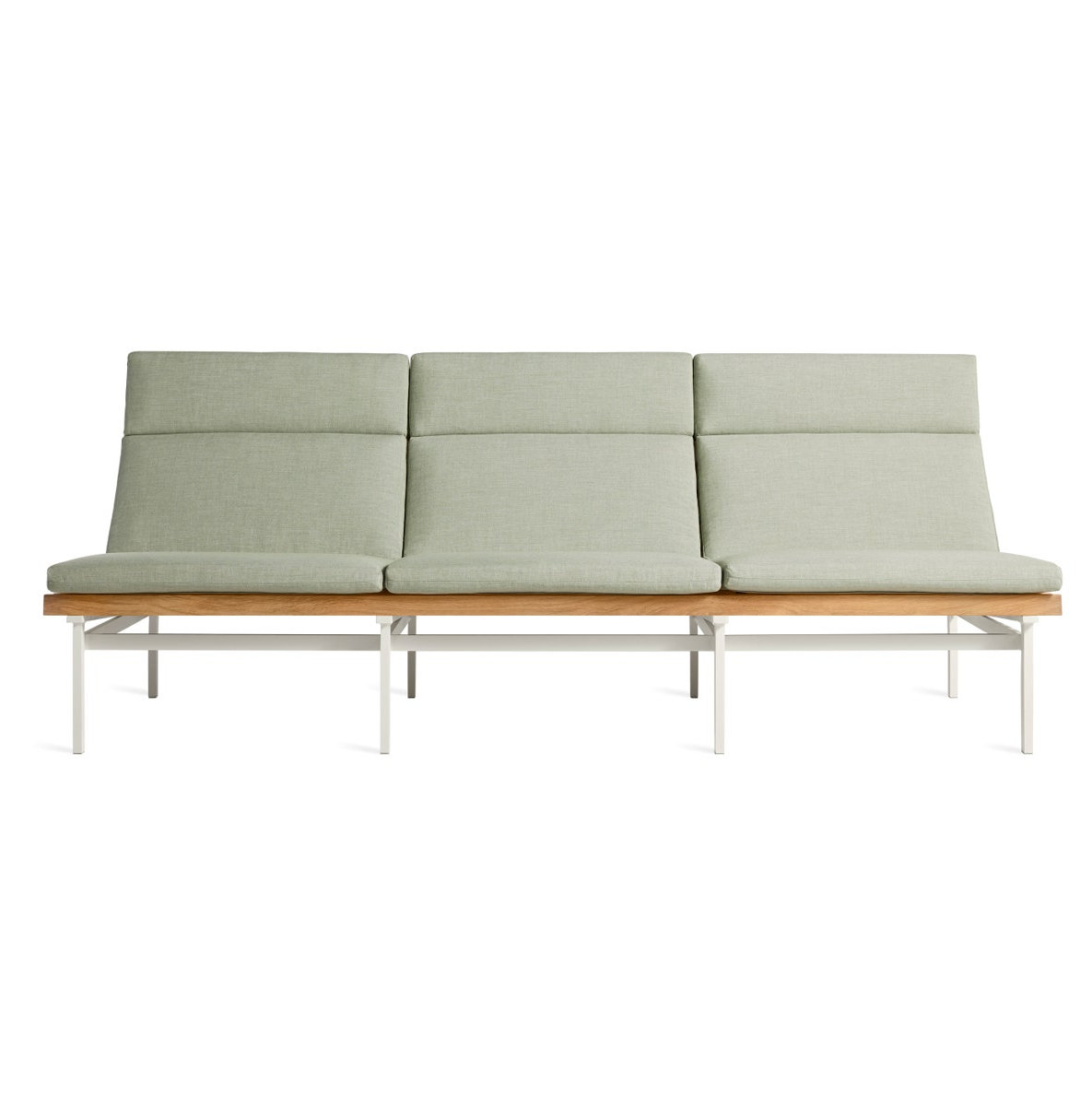 Perch 88'' Wide Powder Coated Aluminum Patio Sofa with Cushions, White, Sunbrella Oasis
