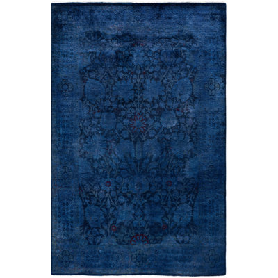 Overdyed One-of-a-Kind 4' 3" X 6' 1" Hand Knotted Area Rug
