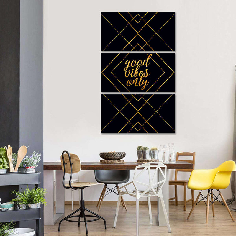 «Happiness Quotes Good Vibes» par Enchanté Designs, H 74 po x l 48 po x P 1,25 po