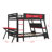 Full Size Gaming Bunk Bed Featuring 2 Integrated Desks, USB Connectivity On Desktop, And Pegboard Storage System-944221200-944221203