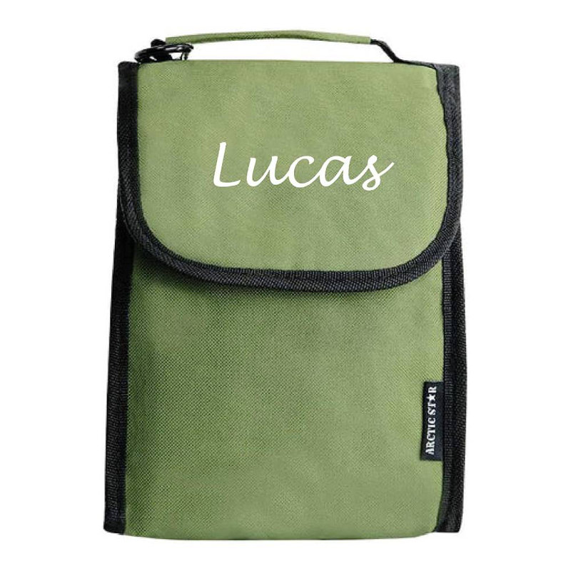 Sac à lunch personnalisé pour enfants - Boîte à lunch pour filles et garçons - Sacs isothermes réutilisables - Boîte-repas en polyester robuste pour enfant avec nom personnalisé - Idéal pour les pique-niques scolaires et les voyages