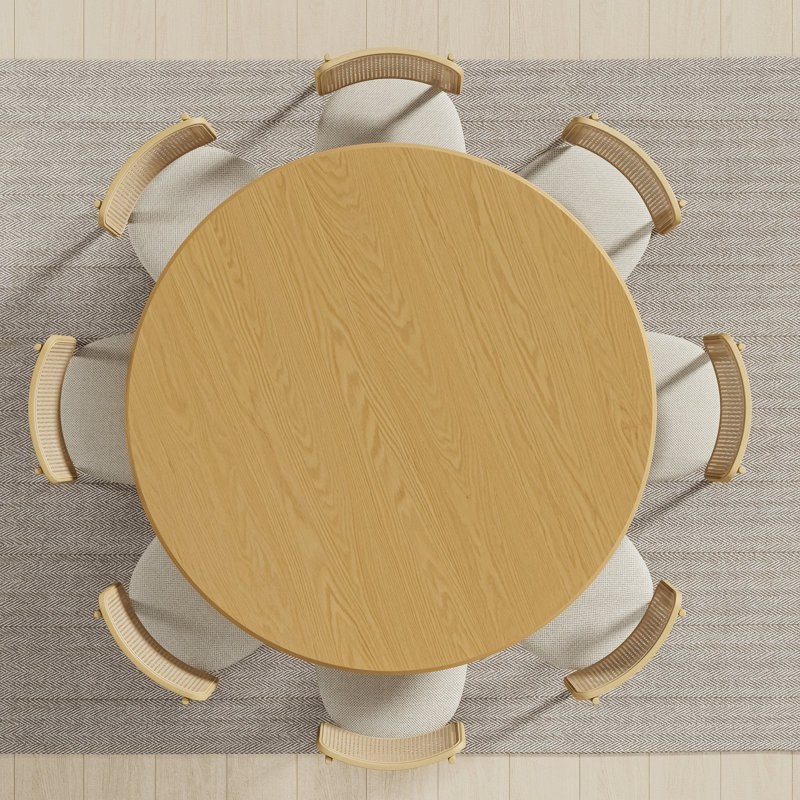 Table de salle à manger en bois massif, H 30 po x L 60 po x l 60 po, Chêne