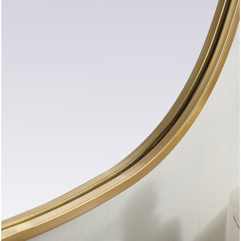 Sabine Metal Curved Oval Wall Mirror, Brass, 30" x 24"