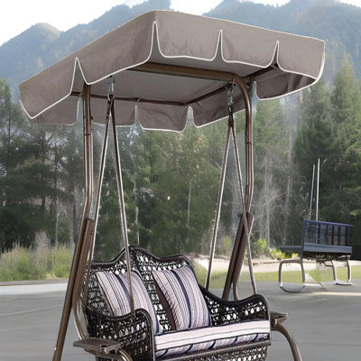 Remplacement de baldaquin de chaise de balançoire de patio, housse de hamac de jardin imperméable à l'épreuve du vent et à l'épreuve du vent 2 places, housse de baldaquin de siège de balançoire d'extérieur pour meubles Arden