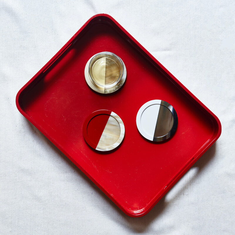 Lacquer Tray - Red - Medium, 2" H x 16" W x 12" D, Red