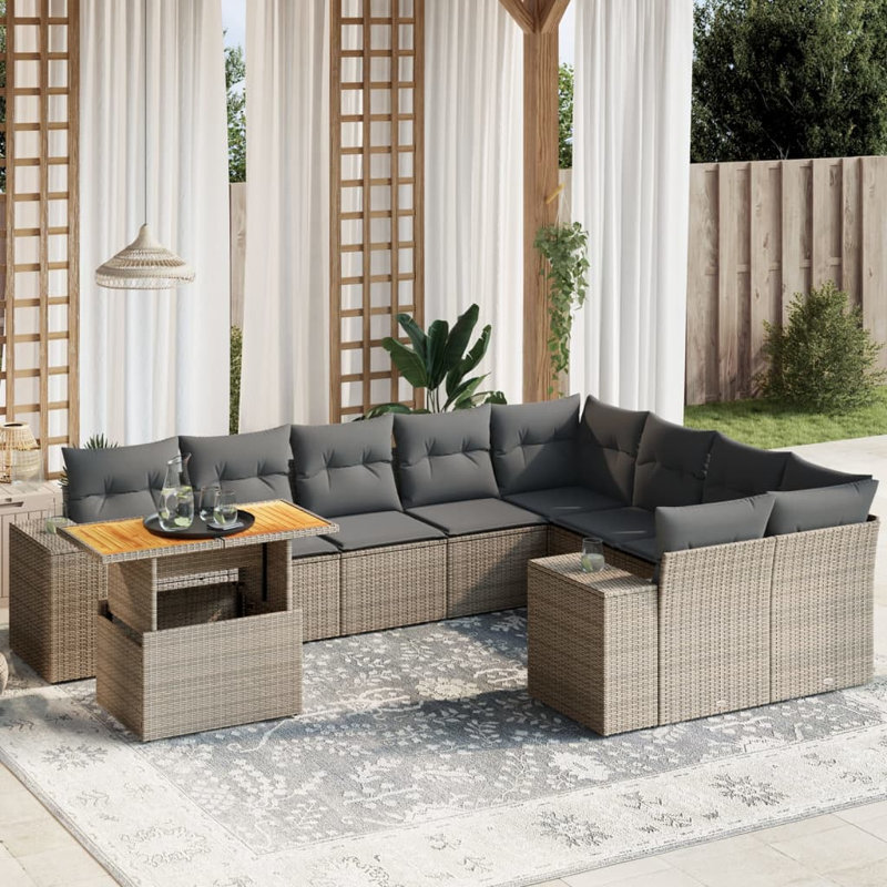 Ensemble de canapé de jardin Vidaxl gris