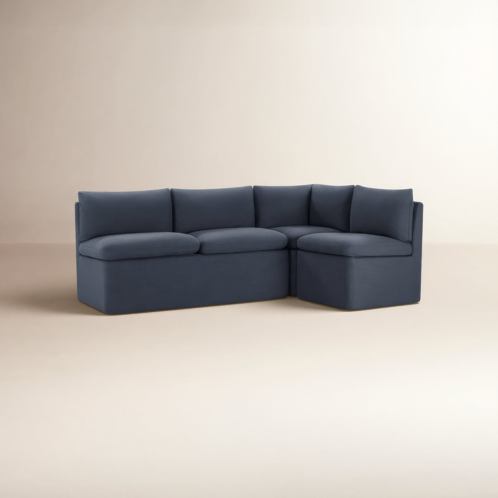 Alayaa Modular 3-Piece Dining Chair, Effie Indigo Performance Linen