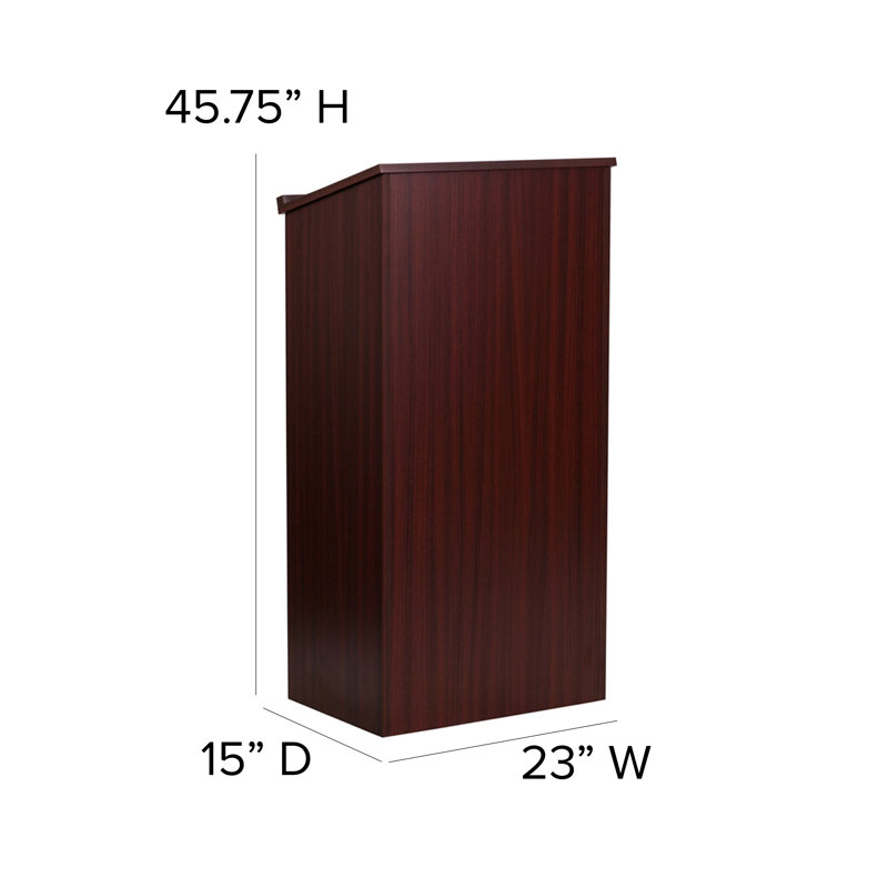 Mahogany Finish Adjustable Shelf Standing Lectern