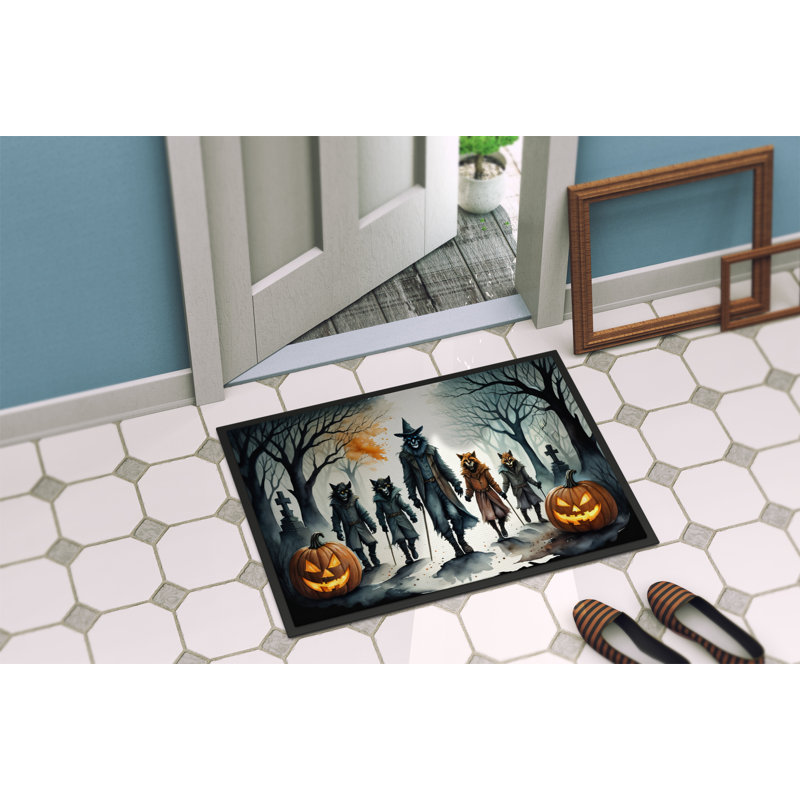 Halloween Orcs Spooky Outdoor Rubber Doormat 18x27