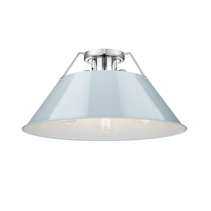 Weatherford Flush Mount, Chrome, Dusky Blue