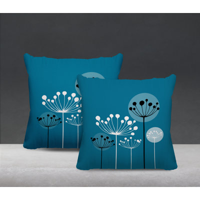 Floral Outdoor Reversible Throw Pillow