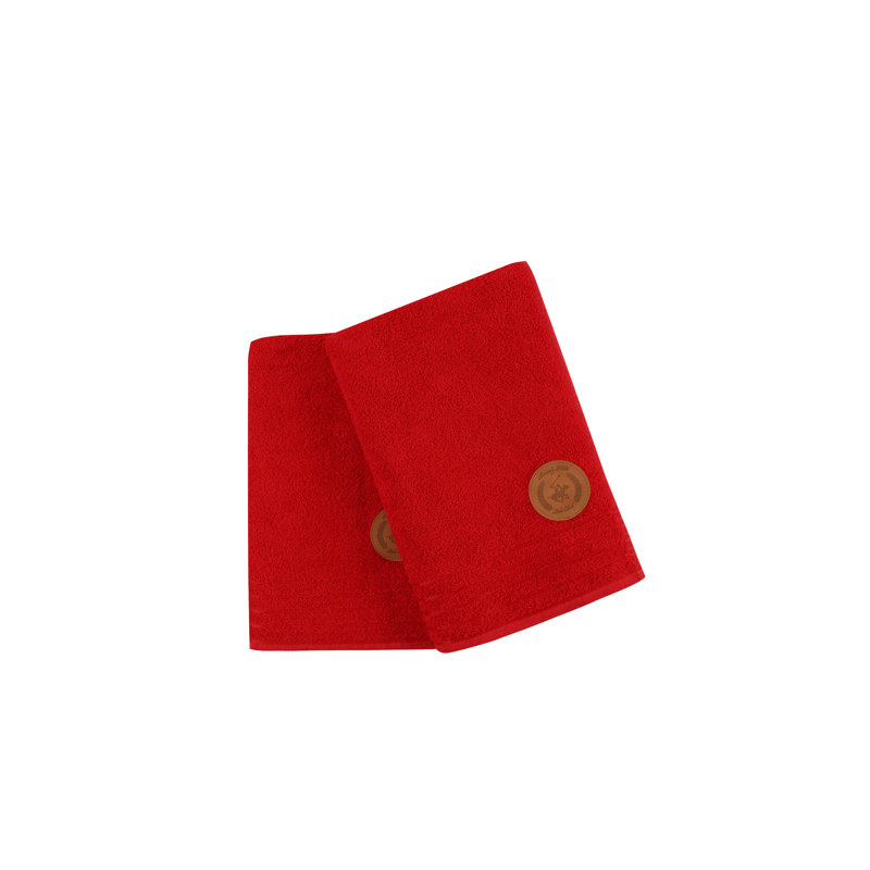 Ensemble de 2 serviettes de bain 100% coton, Rouge
