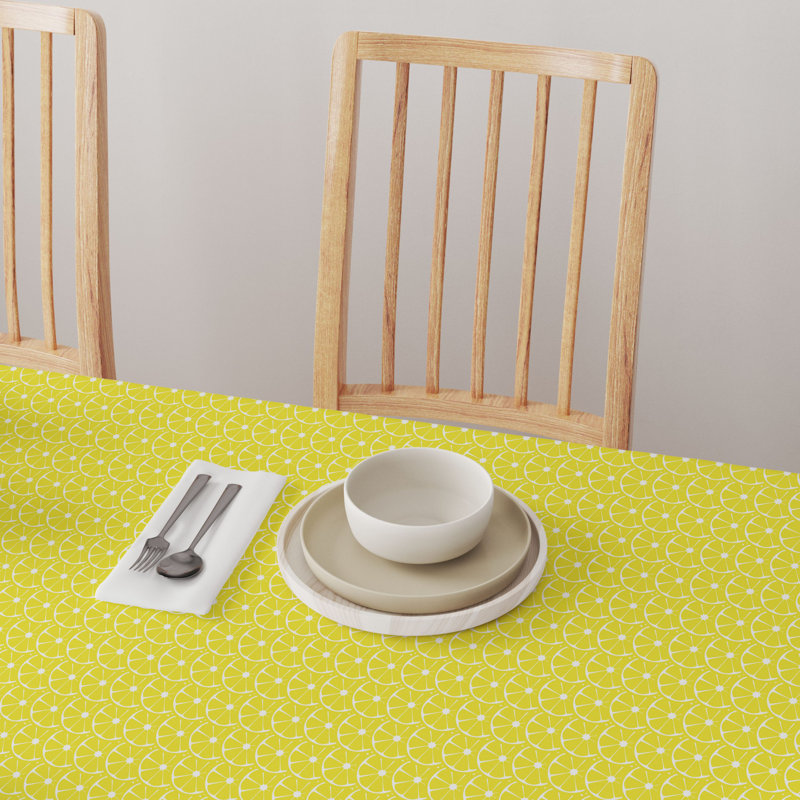 Fabric Textile Products, Inc. Rectangular Tablecloth, 100% Cotton, Allover Lemon Slices, 104" x 60"
