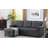 84" Dark Grey Linen Reversible Sleeper Sectional Sofa