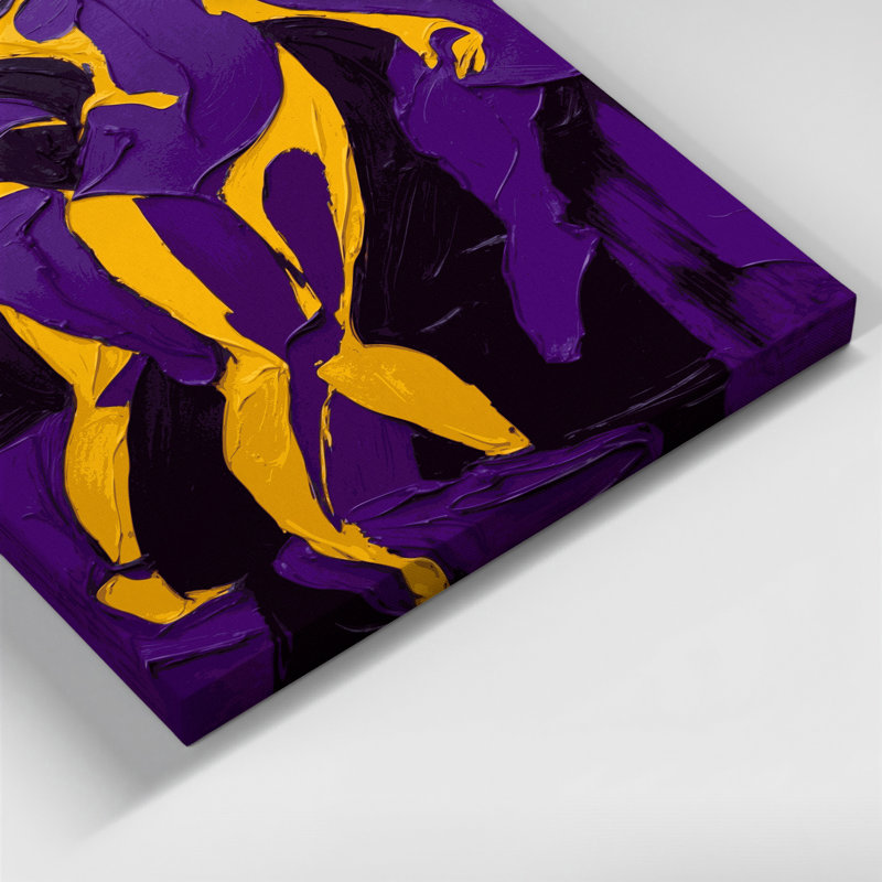 Abstrait art figuratif sur toile mauve 69, H 36 po x l 24 po