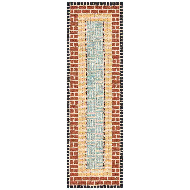 Bowden Hand Hooked Performance Geometric Rug, Runner 2'3" x 8'