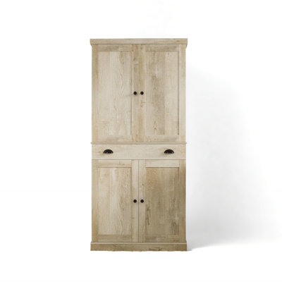 Armoire de cuisine avec support de rangement coulissant et 6 tablettes suspendues