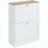Slim Shoe Cabinet, Modern Hidden Shoe Storage Cabinet With 2 Flip Drawers-1667755281