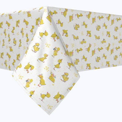 Square Tablecloth, 100% Cotton, 52X52", Ducklings