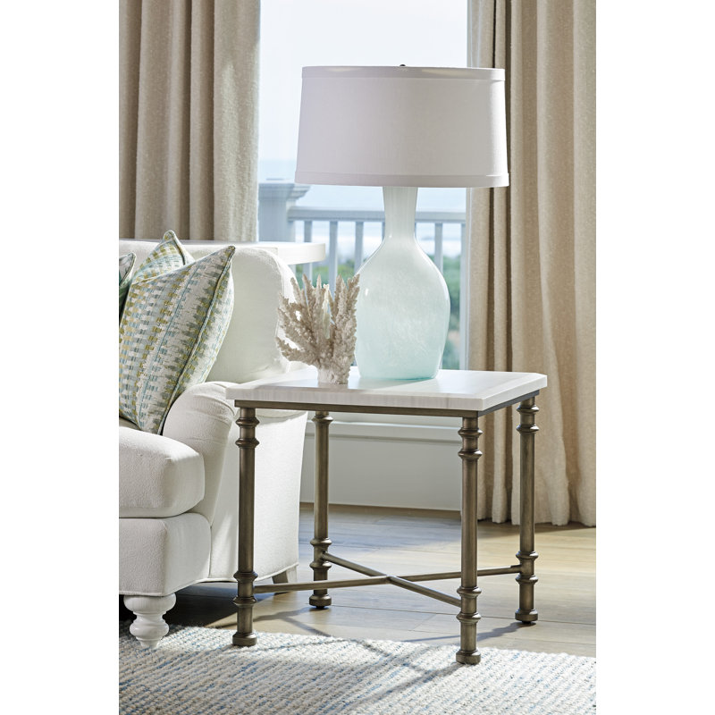 Flagler Square Marble Top End Table