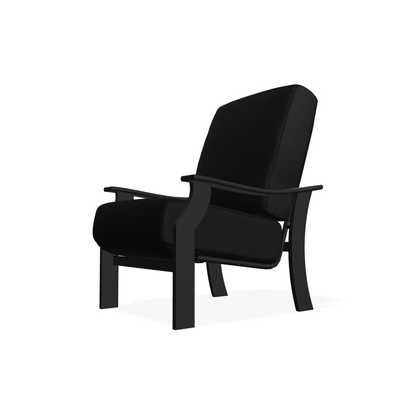 St. Catherine Marine Grade Polymer Deep Seating Cushion Arm Chair, Black, Tabloid Cloud