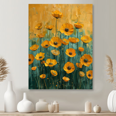 Yellow Blue Sunshine Buttercups Meadow I - Buttercups Wall Decor