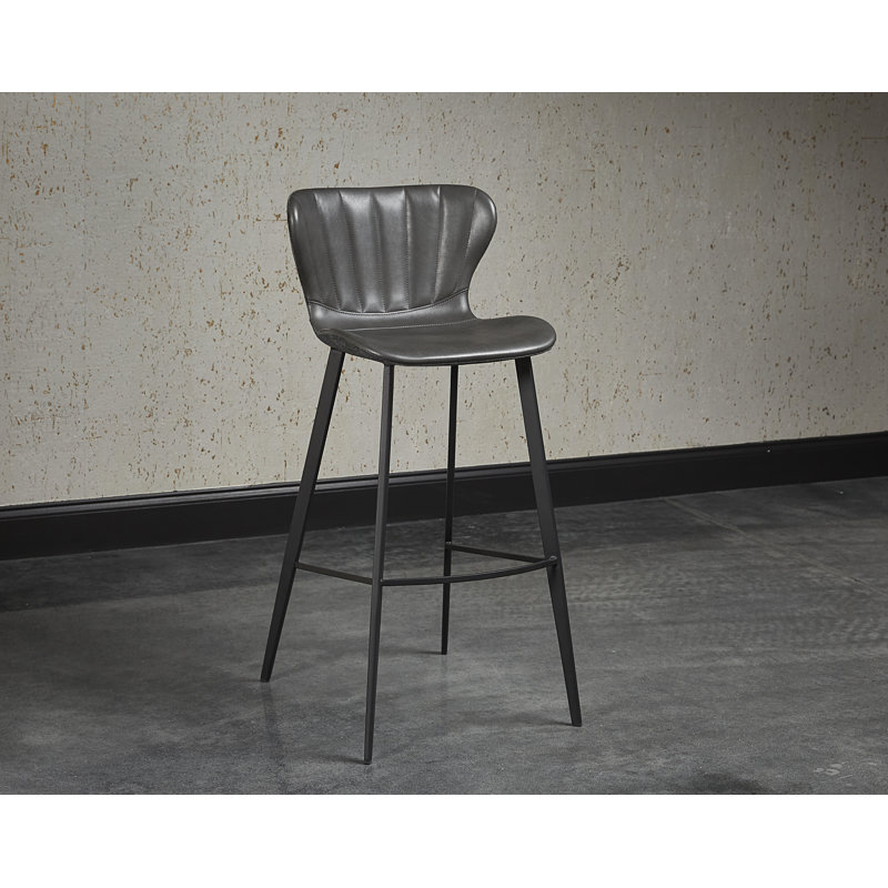 Arabella Barstool - Bravo Portabella / Polo Club Kohl Grey, Bar Stool (30" Seat Height), Black
