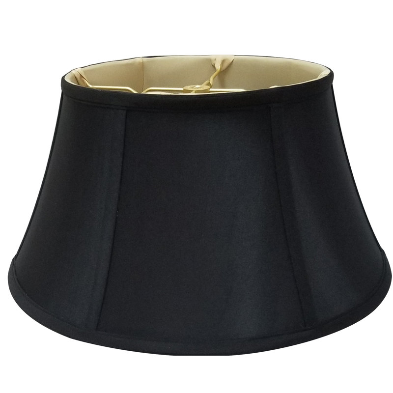 Abat-jour cloche en soie / shantung (araignée), Noir, H 11,25 po x l 19 po x P 19 po