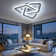20-Inch LED Ceiling Light Fixture, Modern Geometric Design with Infinity Mirror, Dimmable Remote/App Control