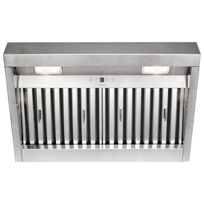 Akicon 30" 600 CFM Ducted Range Hood Insert with 4-Speed Fan, 2 Led Lights, Baffle Filter