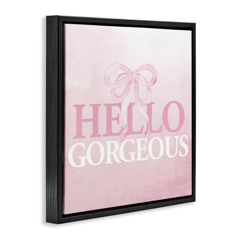 Cadre flottant féminin «Hello Gorgeous», conception de Kim Allen, Cadre flottant noir de jais, H 18 po x l 18 po