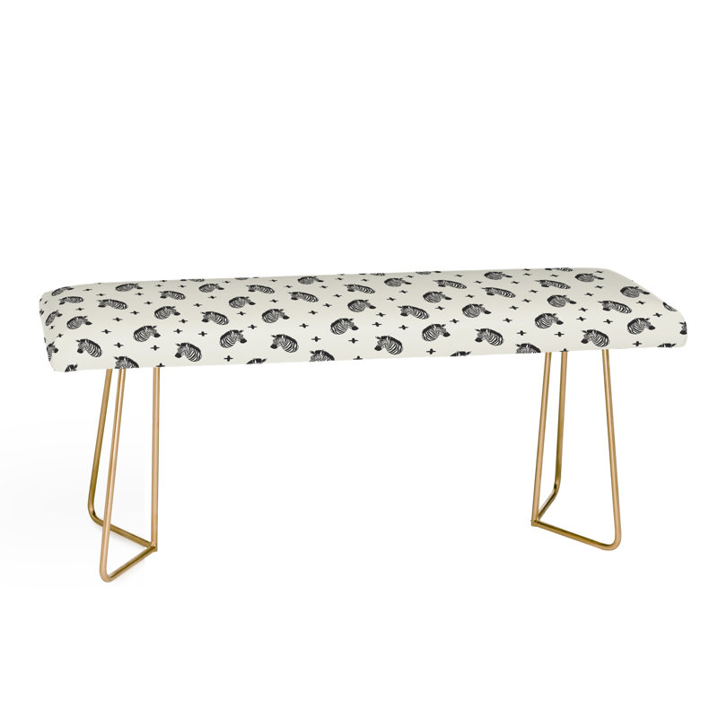 Banc rembourré Rudd, Noir / naturel / ikat